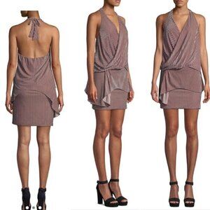 Misa Los Angeles Dress NWT Valere Velvet Pink Halter Dress S New